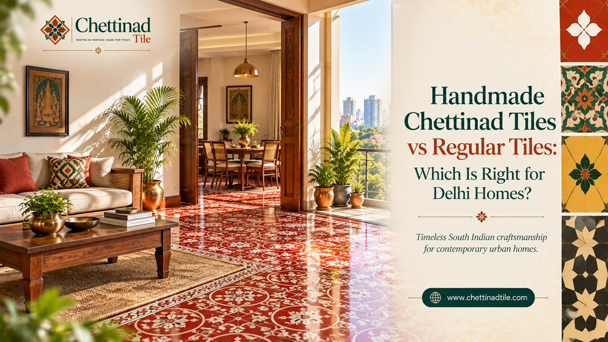 Handmade Chettinad Tiles vs Regular Tiles: Which Is Right for Delhi Homes?